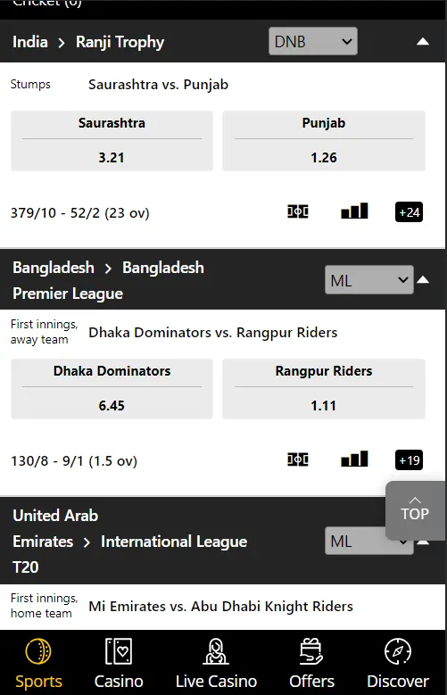 Betting Limits & Odds at 10CRIC