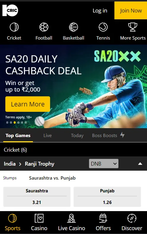 10CRIC Bonus Offers & Promotional Deals